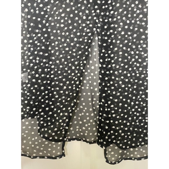 Lane Bryant Sleeveless Sheer Top Blouse Size 20 Collared Split Back Polka Dot - Picture 3 of 6